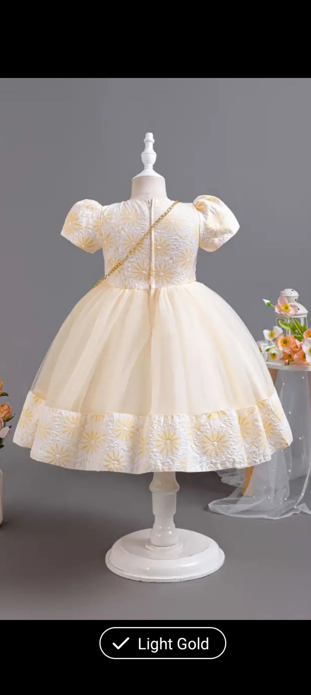 Light gold dress for age 5y/6y
